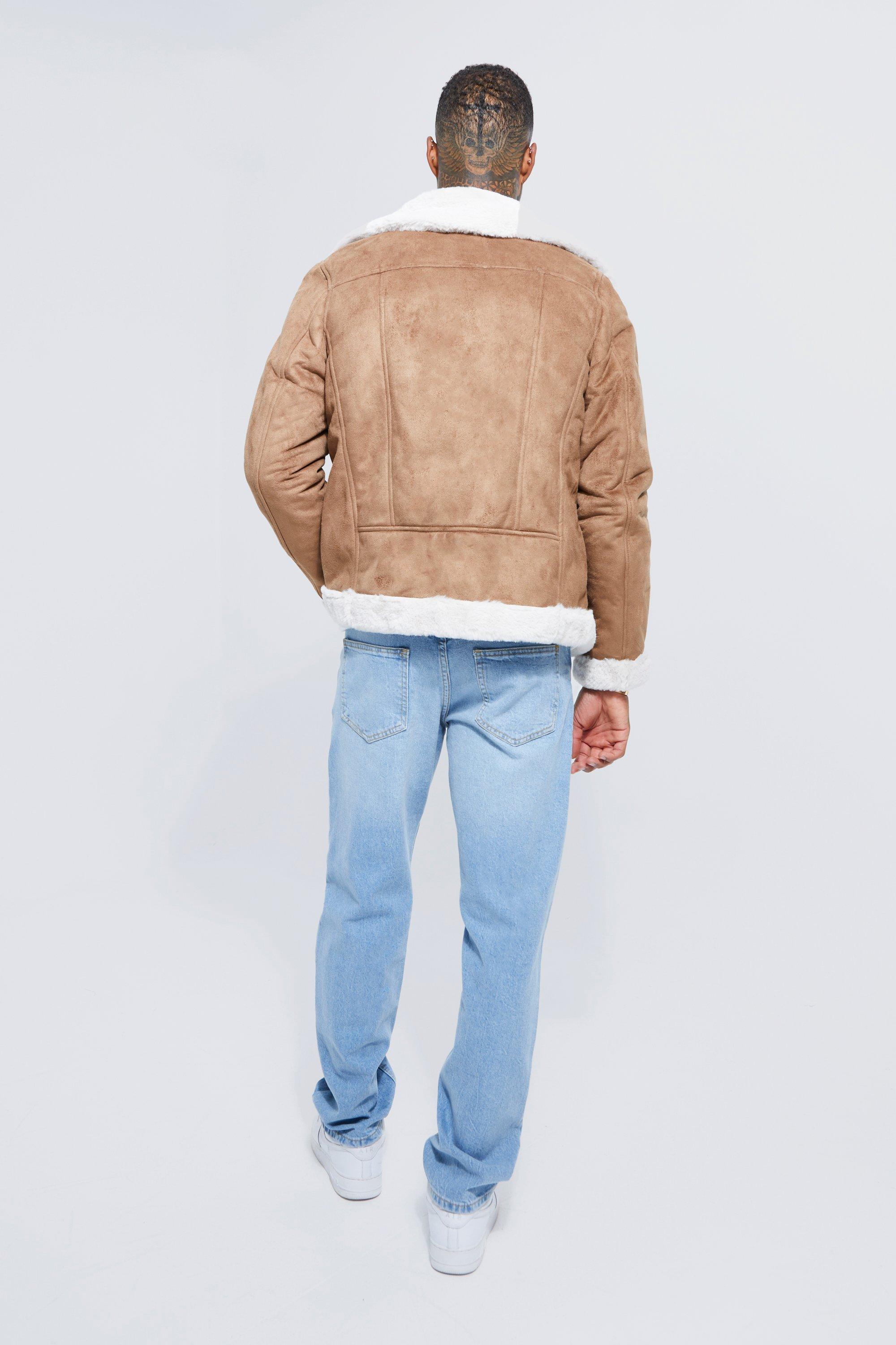Blouson aviateur a fausse fourrure boohoo FR
